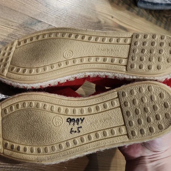 Verbenas Europe Red Suede Espadrilles Flats Boho Casual Spring 6.5 Preppy Comfy - Picture 5 of 6